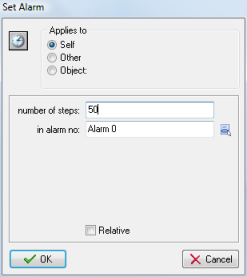 Setting the alarm clock to 50 steps