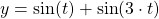 y=\sin (t)+\sin (3 \cdot  t)