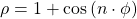 \displaystyle \rho=1+\cos{(n\cdot \phi)}