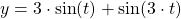 y=3\cdot\sin (t)+\sin (3\cdot t)